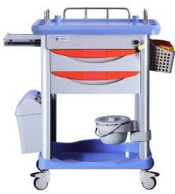 Xe đẩy tiêm cao cấp 2 tầng 2 ngăn  (xanh + trắng) Model: ZL208FC